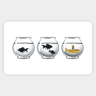 Submarine in Fishbowl by Tobe Fonseca Sticker